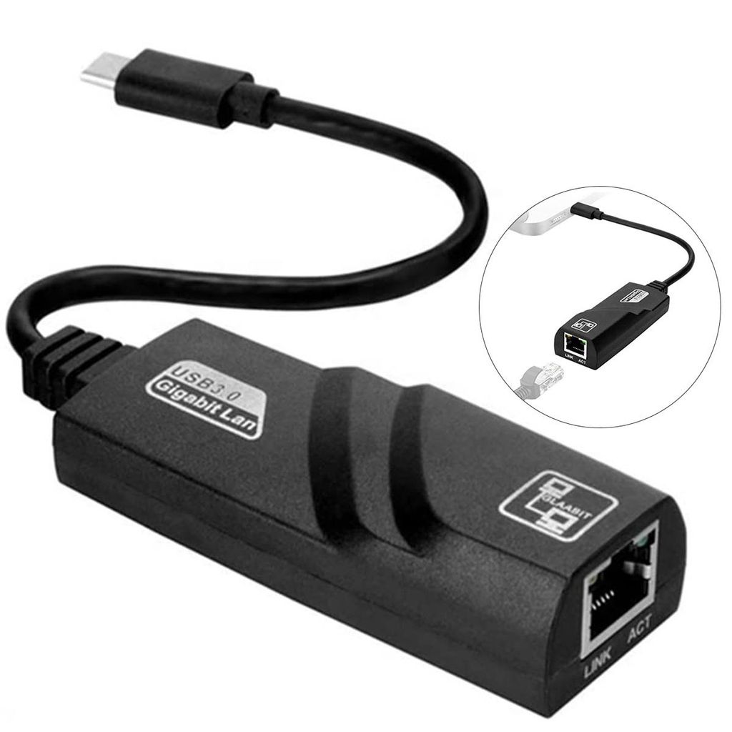 USB-3.0-100 Millionen-Ethernet-Netzwerkadapter, kompaktes Design, 100 Mbit/s, abwärtskompatibel (Typ-C )
