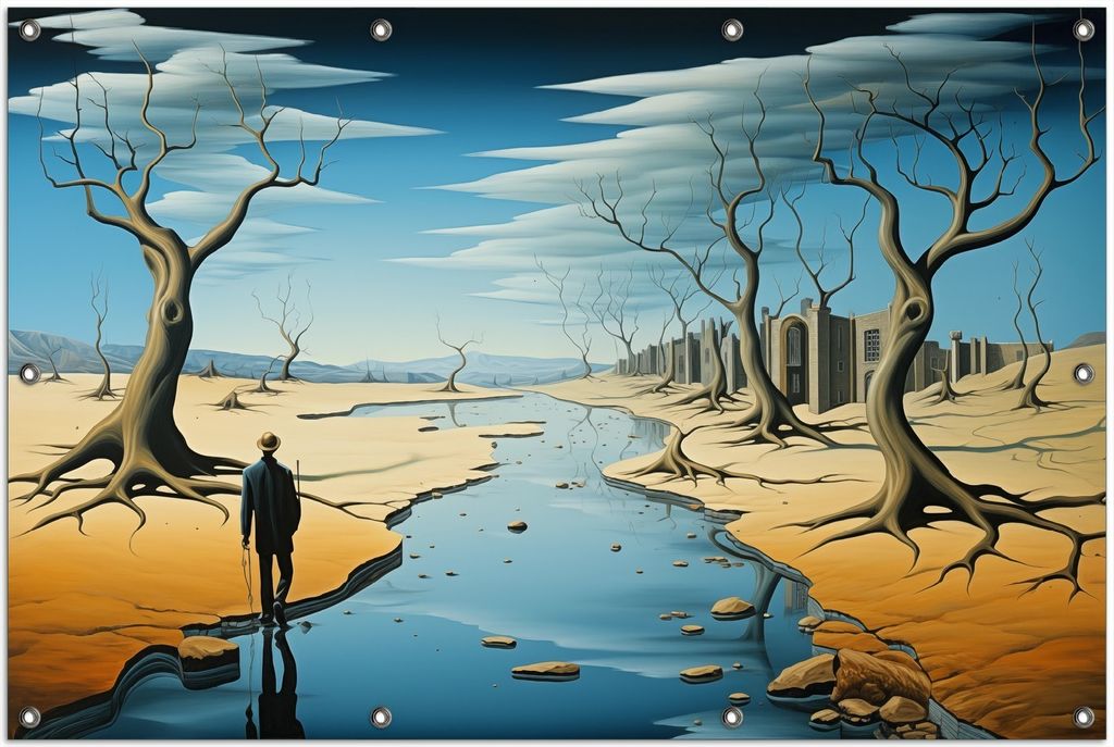 Wallario Outdoor-Poster für Garten oder Balkon, Motiv Fluss der Zeit, in ca. 100 x 150 cm