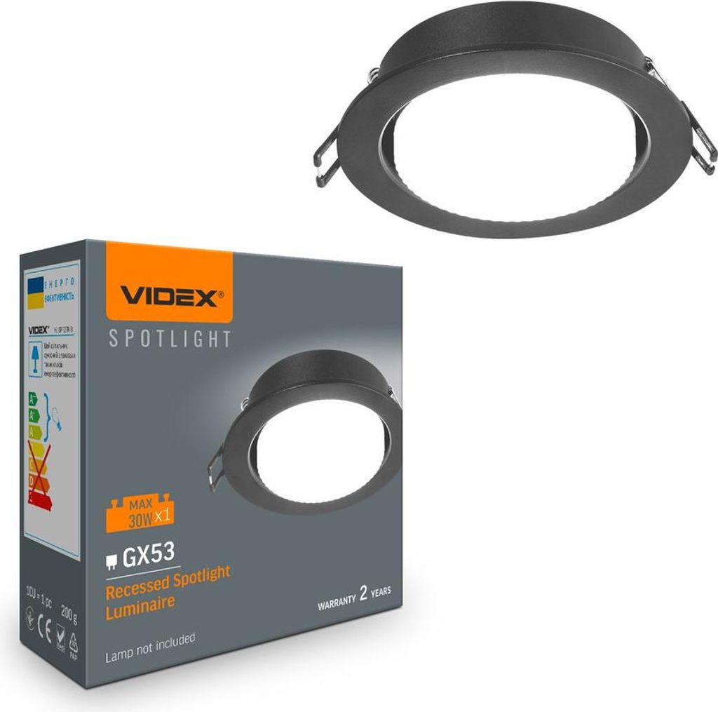 VIDEX Einbauleuchte für GX53 Leuchtstofflampen VL-SPF27R-B
