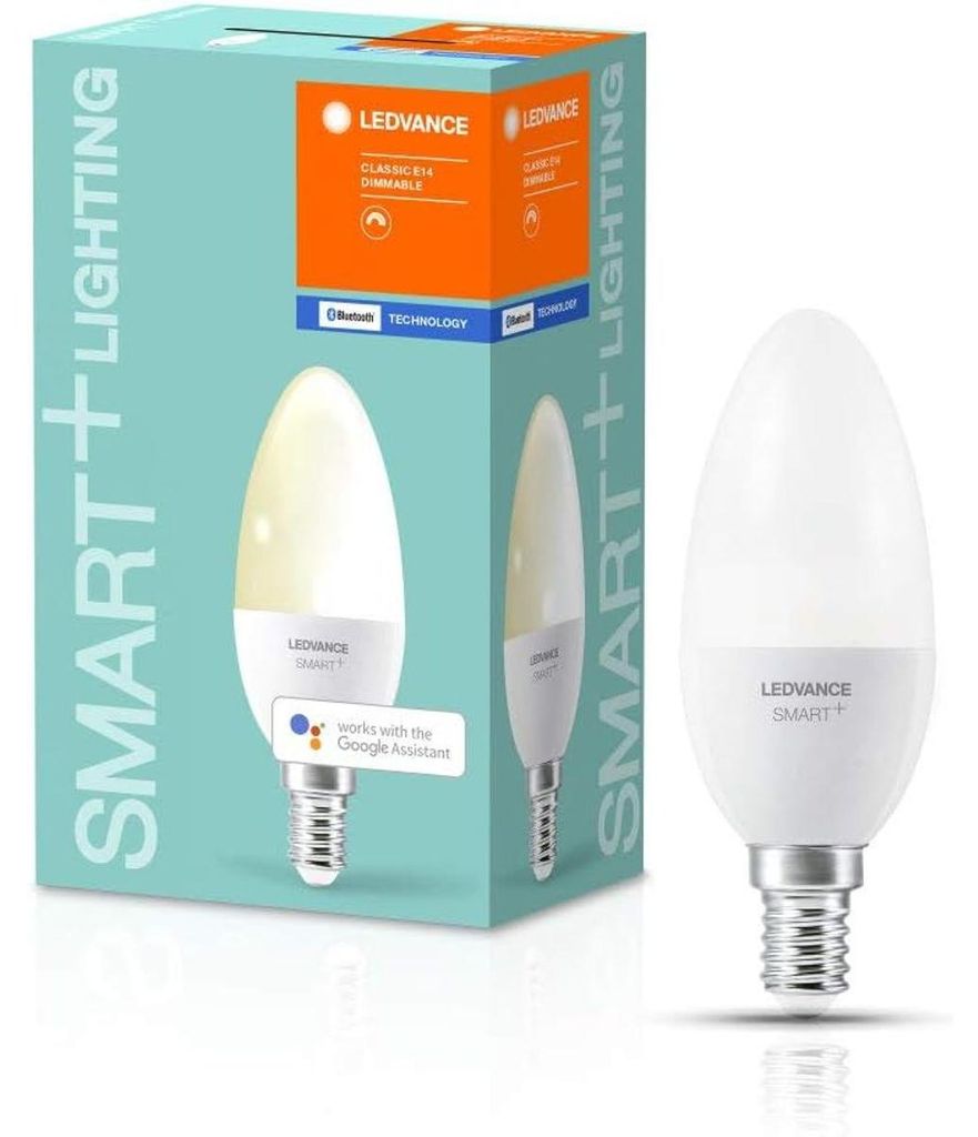 LEDVANCE Smarte LED-Lampe mit Bluetooth Mesh Technologie, Sockel E14, Dimmbar, Warmweiß (2700K), ersetzt Glühlampen mit 40W, steuerbar mit Alexa ...