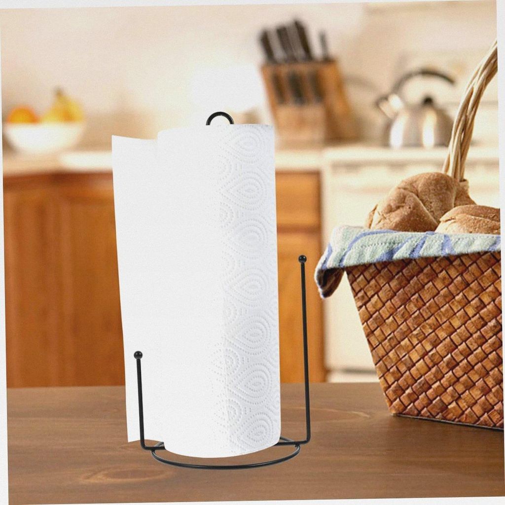2 Stück Küchenrollenhalter aus Leichtem Eisen Stehender Papierhandtuchhalter Vertikaler Rollenhalter für Küche und Bad Kompatibel mit Standard ...