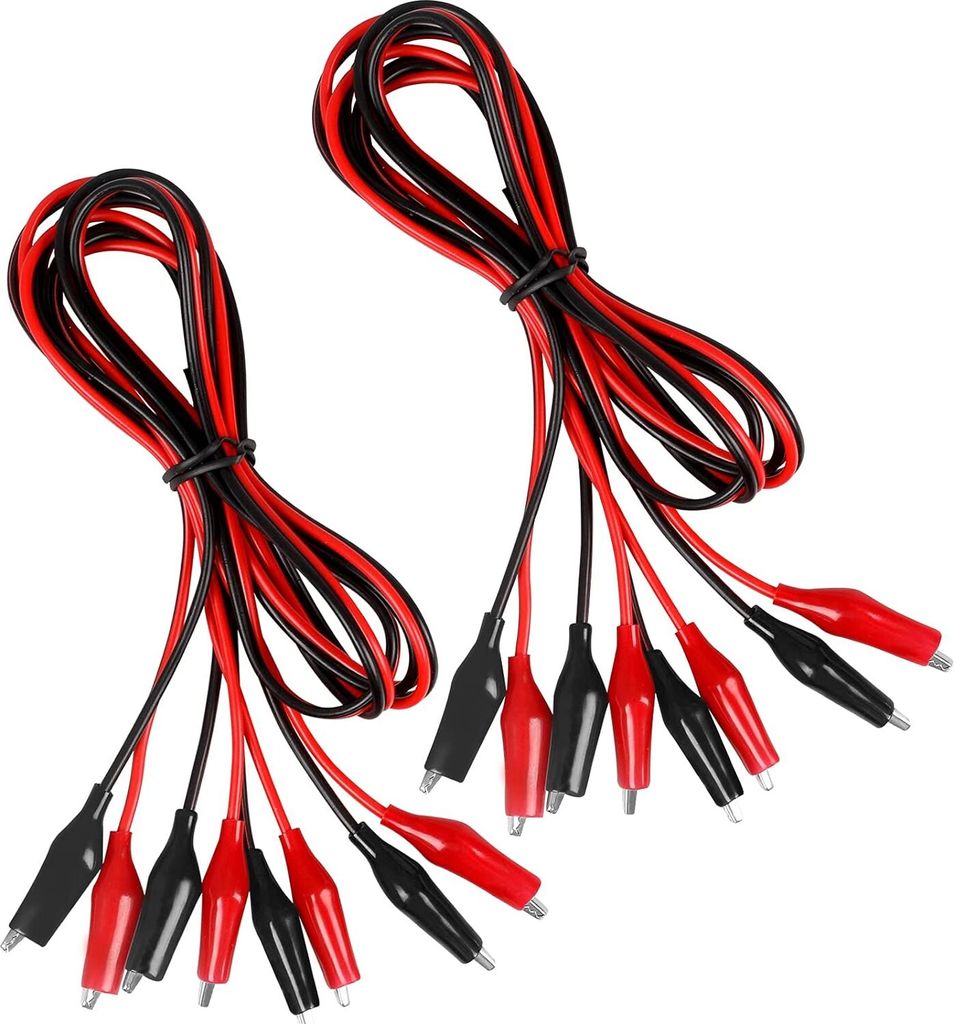 4 Gruppen 1M Krokodilklemmen, elektrisch, isolierte Prüfleitungen mit Krokodilklemmen, doppelendig gestempelte Überbrückungsdrähte für elektri...