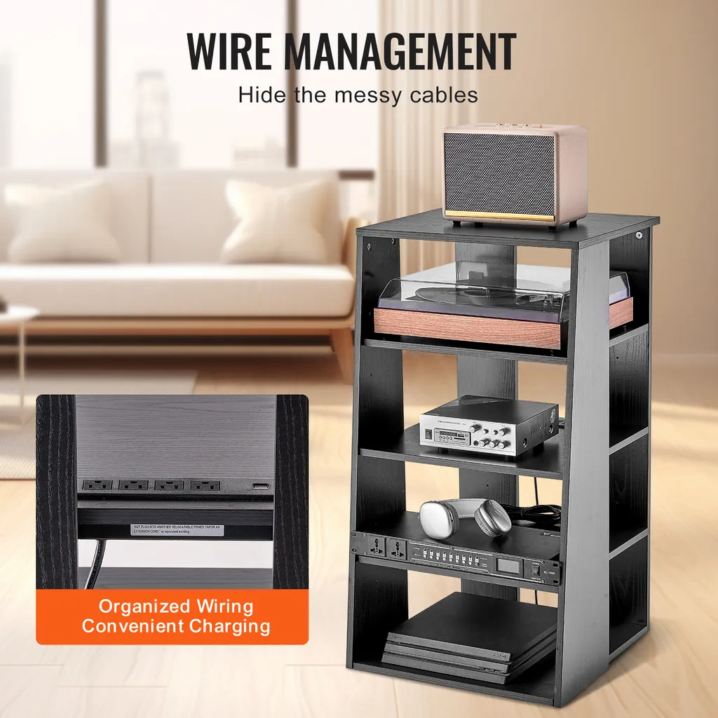 Meuble Rack pour Composants Stéréo et Rangement Multimédia Modulable
