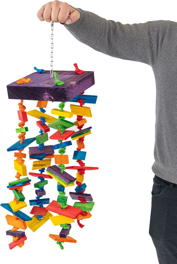 Papageienspielzeug Tinker-N-Round · Hängespielzeug aus Holz · ca. 20 x 20 x 60 cm