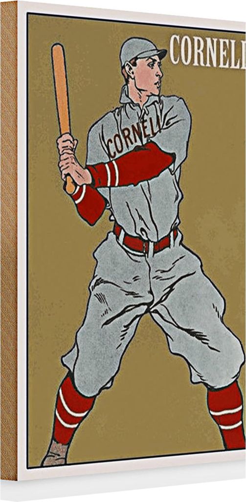 Holzschild Retro 20x30cm Cornell Baseball Schlagmann
