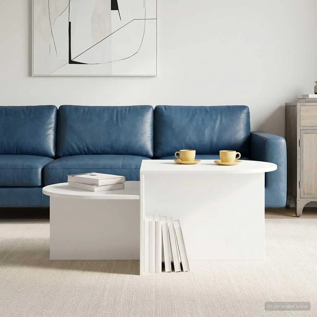 Table basse de salon blanche 100 cm idéale pour petit espace et studio - 4