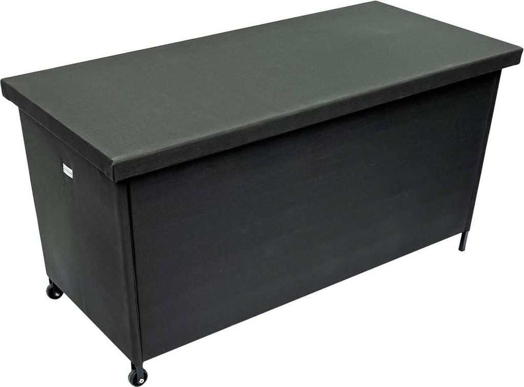 belavi Auflagenbox mit Textilbezug, ca. 121 x 60 x 56 cm | wasserdicht Kissenbox im Rope-Design | ca. 121 x 60 x 56 cm | ca. 270 Liter | Innenpla...