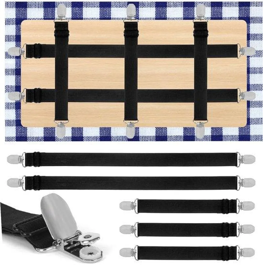 Lot de 5 attaches élastiques pour nappe et housse de matelas réglables