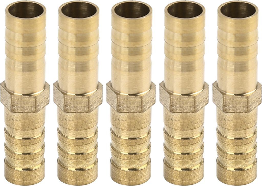 5 Stück Messing Widerhaken Schlauch Gerade Anschluss für Luft, Wasser, Gas, Öl 8mm