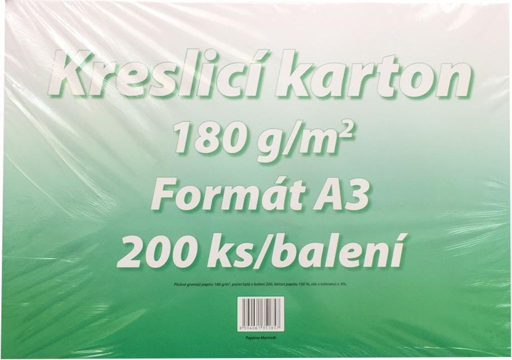 Vikpap - kreslící karton A3, 180 g/m2, 200 listů Obrázek produktu 