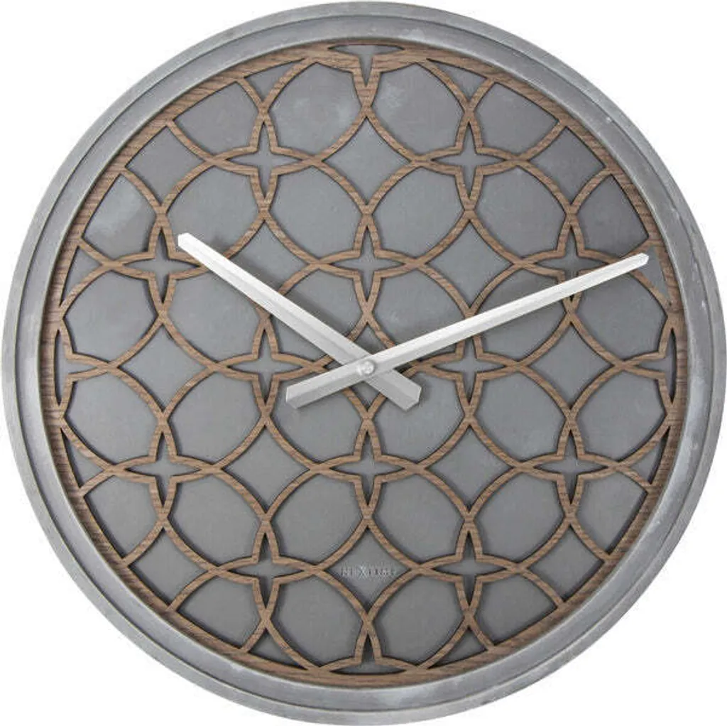 Horloge murale Nextime Ne-3212Br 39.5 cm en polyrésine et bois gris