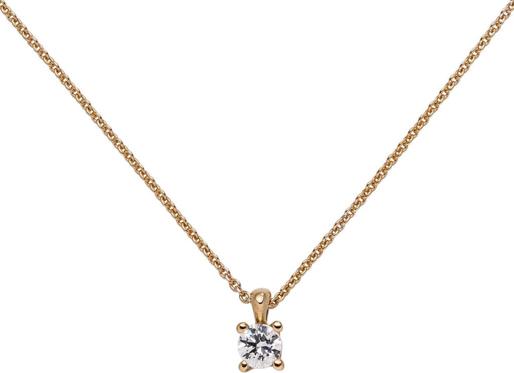 Collier Ankerkette mit Anhänger Solitär Diamant Brillant Produktbild 