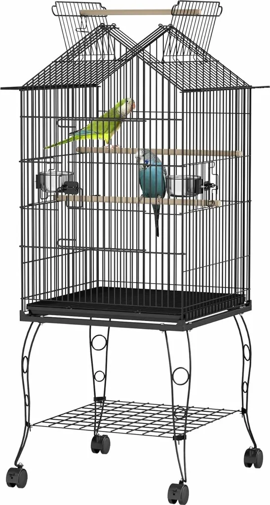 Cage oiseaux grande taille pour canaris et perruches avec support