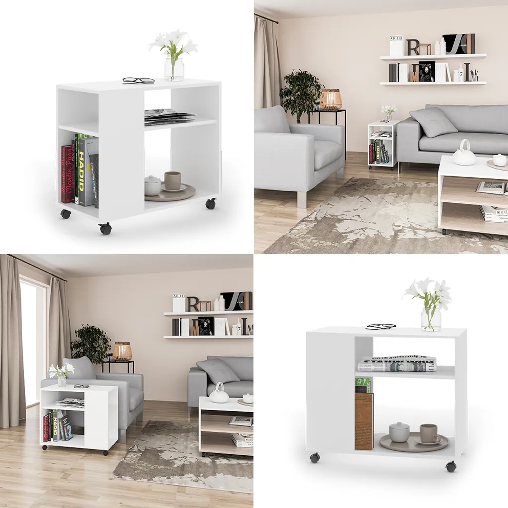 Table basse Vicco Rolli 70x35cm idéale pour café et lecture salon - 8