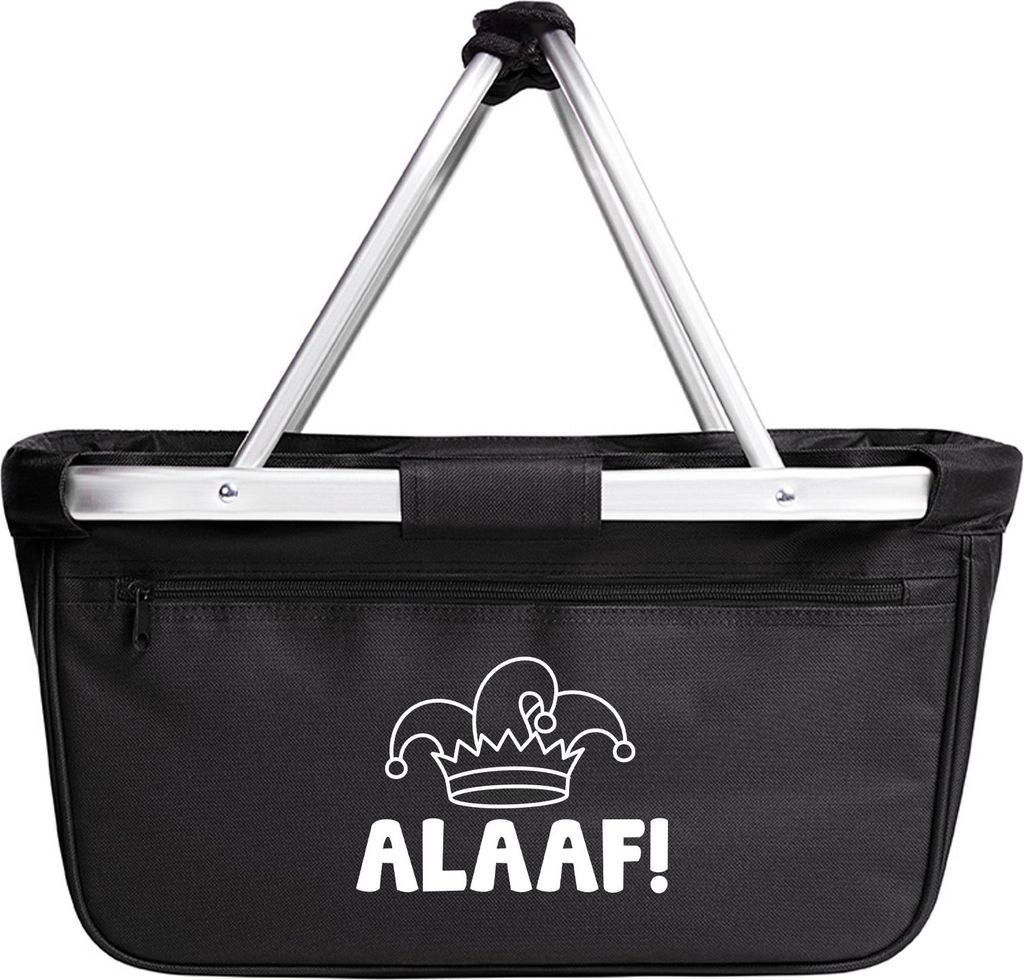 Huuraa Einkaufskorb Alaaf Narrenkappe 20 Liter Black faltbarer Tragekorb Geschenkidee