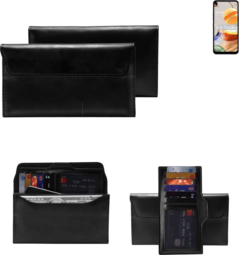 K-S-Trade Handy Hülle kompatibel mit LG Electronics K61 Schutz Hülle Tasche Schutz Case Handytasche Kunstleder schwarz, 1x