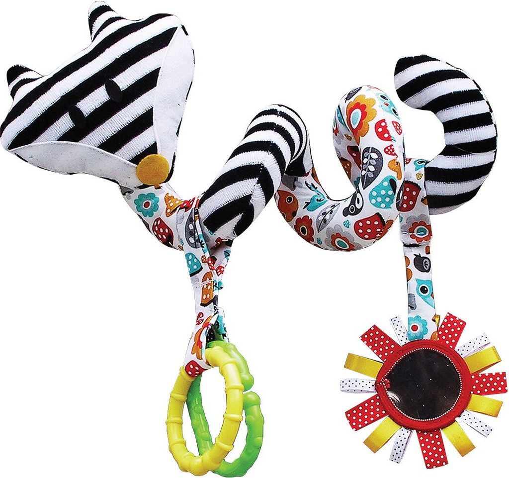 Mom's Care Babyspielzeug Spirale schwarz weiß Rassel Kinderwagen