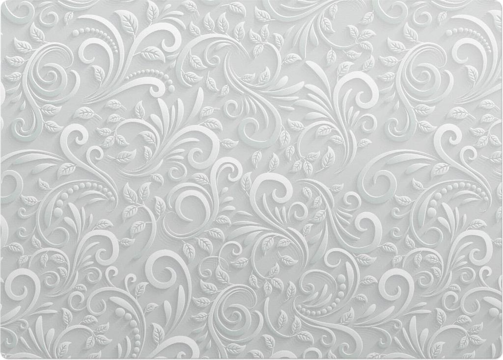 Elegantes Blatt-Ornament – Bodenschutzmatte – Stuhlunterlage 140x100 cm – Rutschfest – Hartbodenmatte