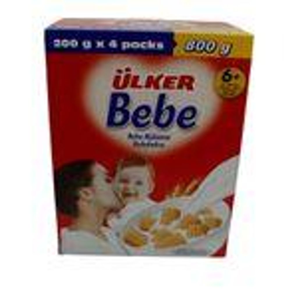Ülker Bebe Baby Kekse – 800 g (200 g x 4 Packungen) – Sanfte Kekse für Babys ab 6 Monaten