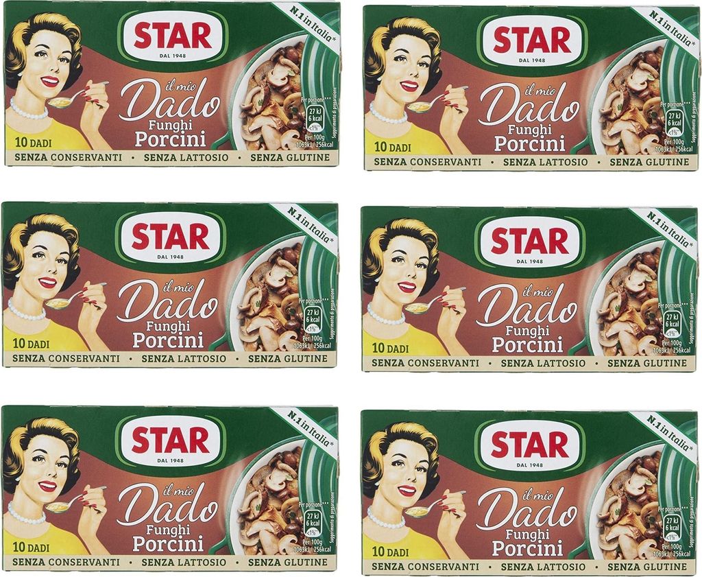 6x Star dado funghi porcini brodo Steinpilze Suppenwürfel Produktbild 