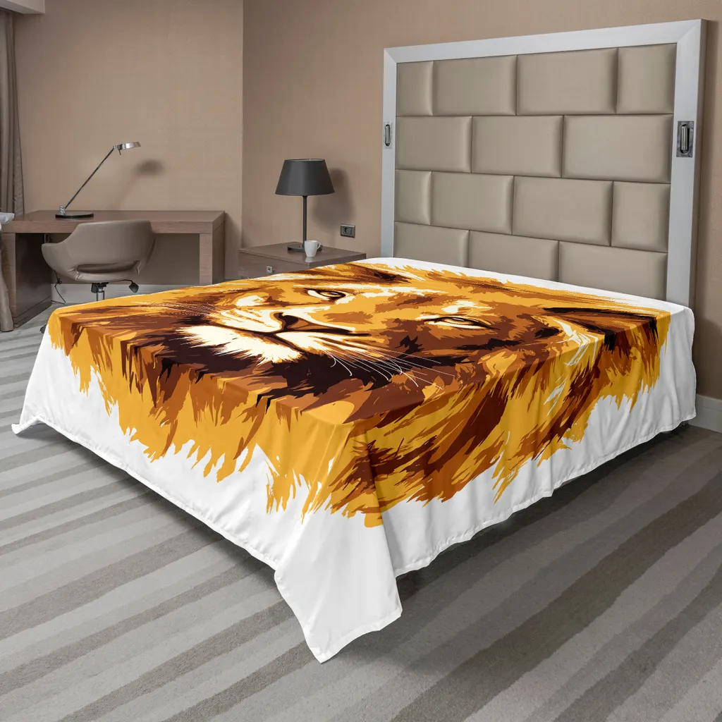 Drap plat Safari décoration exotique pour lit double 260x228 cm doux