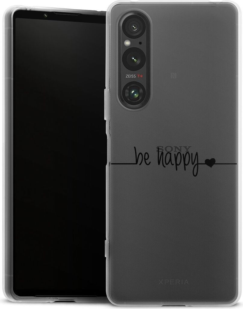 DeinDesign Handyhülle für Sony Xperia 1 V Silikon Hülle Case Smartphone Schutzhülle Glück Statement Motiv ohne Hintergrund