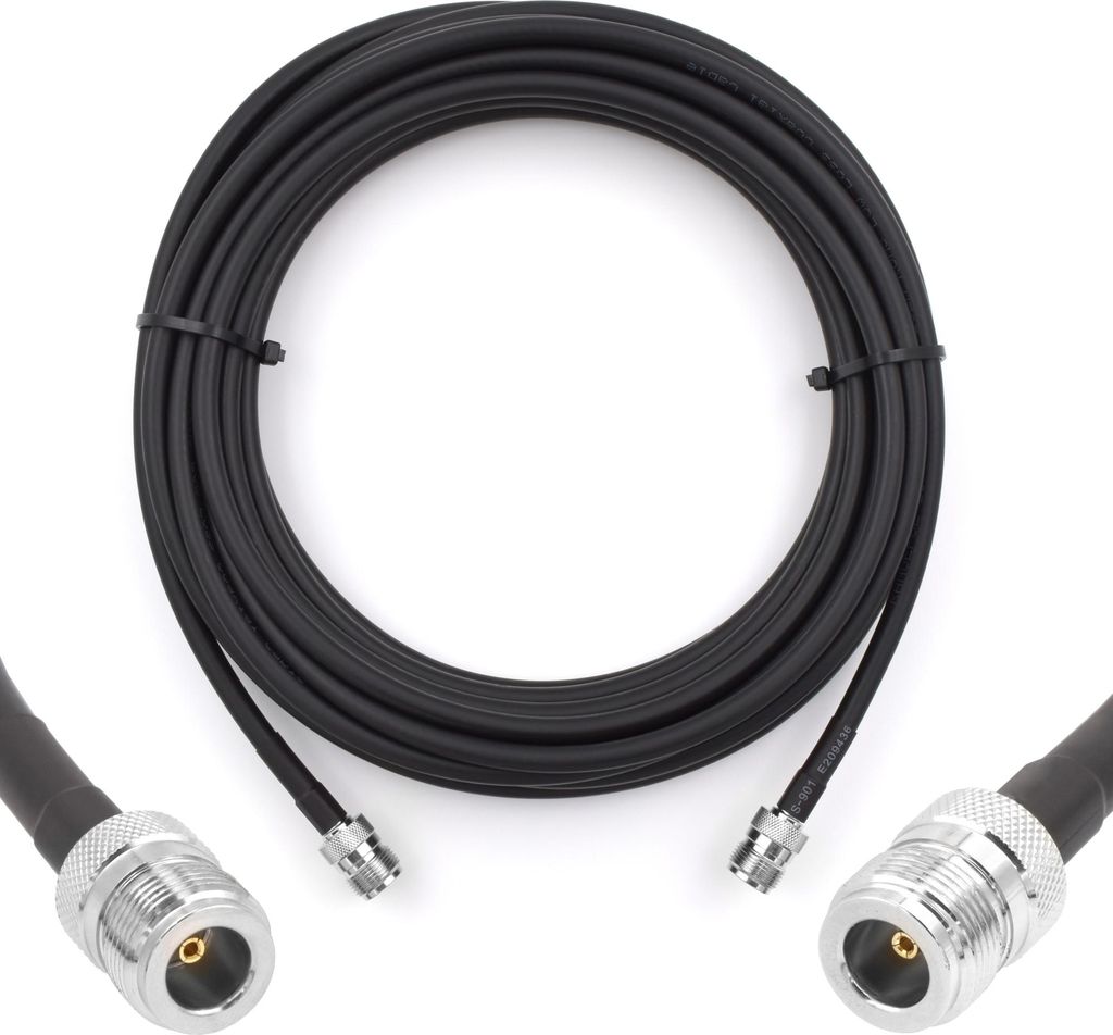 N Buchse auf N Buchse Koaxialkabel 10m — 50ohm 5D-FB Ø7.5mm Verlängerung Ultra Low Loss antennenkabel — WiFi RF Antenne GSM 3G 4G LTE 5G Rout...