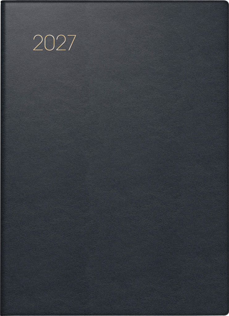 2027 BRUNNEN Taschenkalender 10x14cm Leder sw
