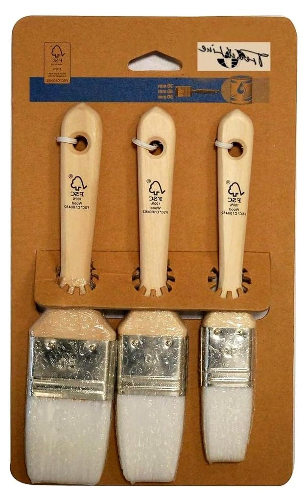 Acryl-Pinselset 3 TLG Lackierpinsel Flachpinsel Pinselsatz