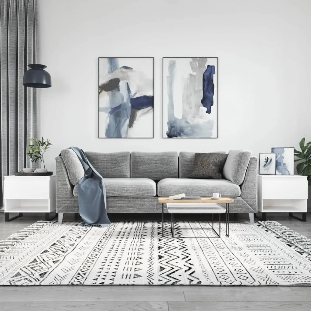Tavolini Pratici 50x46x50 cm Legno Composito Bianco - Set da 2 Pezzi