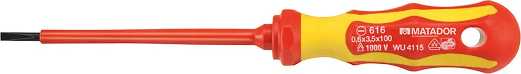 Cacciavite Isolato VDE 5.5mm Piatto - 125mm di Lama Professionale