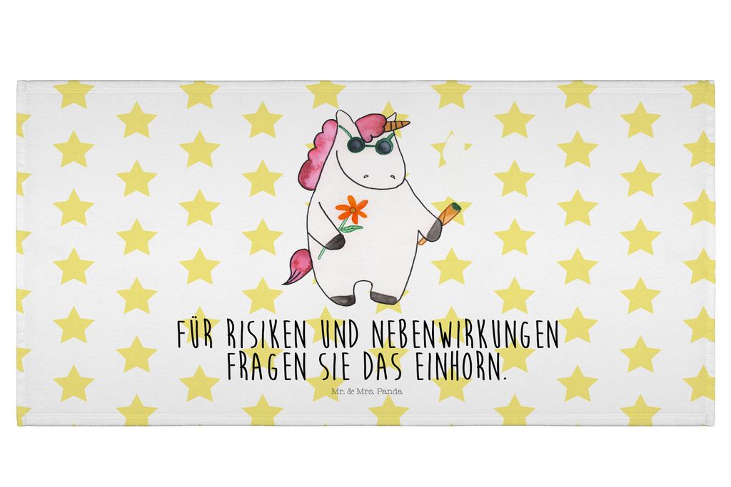 Mr. & Mrs. Panda Handtuch Einhorn Woodstock - Weiß - Geschenk, Witzig, baumwolle, Unicorn, Party, Joint, Flauschtuch, Einhörner, 50x100, Kiffen, ...