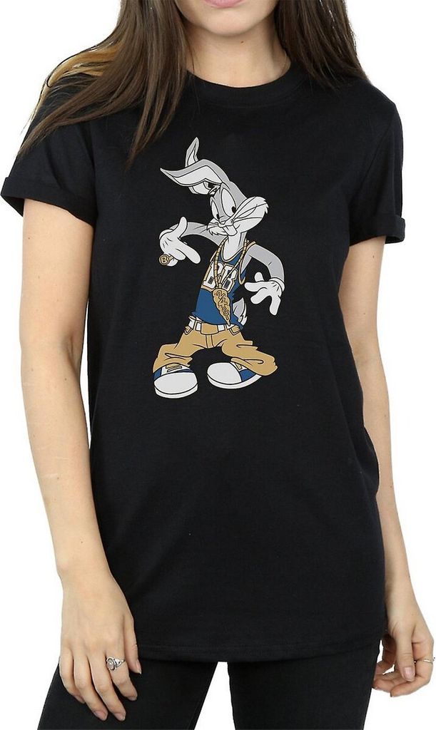 Looney Tunes - "Rapper" T-Shirt für Damen BI1361 (M) (Schwarz)
