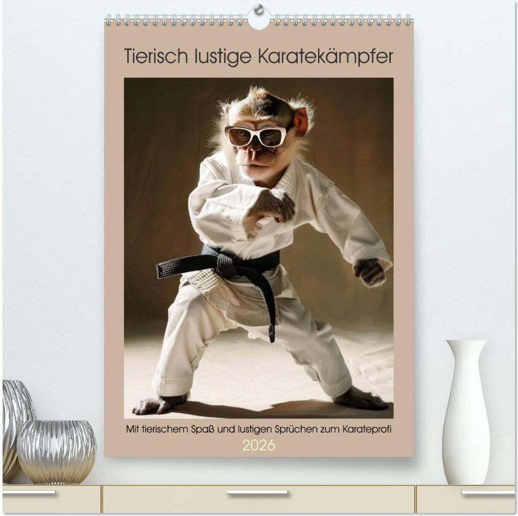 Tierisch lustige Karatekämpfer (hochwertiger Premium Wandkalender 2026 DIN A2 hoch), Kunstdruck in Hochglanz