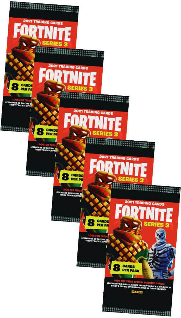 Panini Fortnite Karten Serie 3 (2022) - Fortnite Trading Cards Sammelkarten - 5 Booster