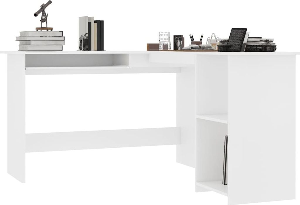 "im Sonderangebot"Eckschreibtisch/Büro-Möbel - CLORIS - PC Tisch moderner - in L-Form Weiß 120x140x75 cm Holzwerkstoff - NeuMöbel8099921