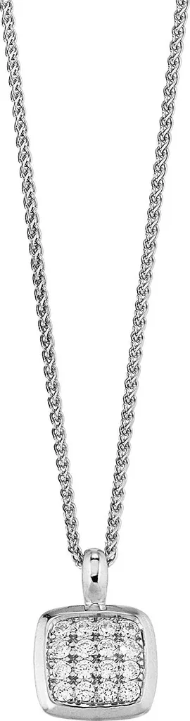 Collier rhodié brillant et oxydes de zirconium - Viventy 777152