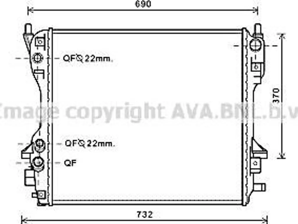 Radiateur Moteur AVA JR2049 pour XF et XJ - Référence OE C2D26048