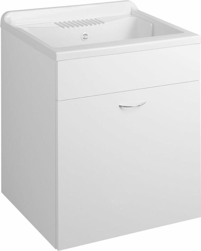 Waschbecken aus Kunststoff mit Unterschrank 60x50 cm, inklusive Siphon