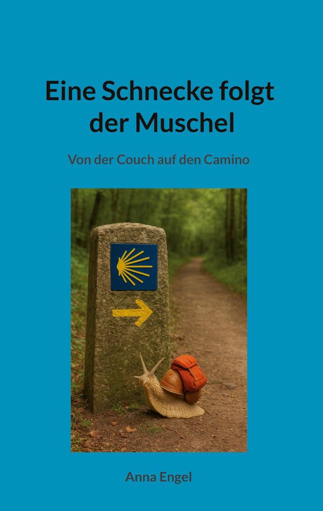 Eine Schnecke folgt der Muschel