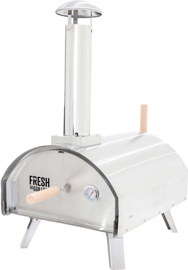 Premium Outdoor-Pizzaofen 30cm Stahl Multi-Brennstoff Holz Kohl Holzpellets BBQ