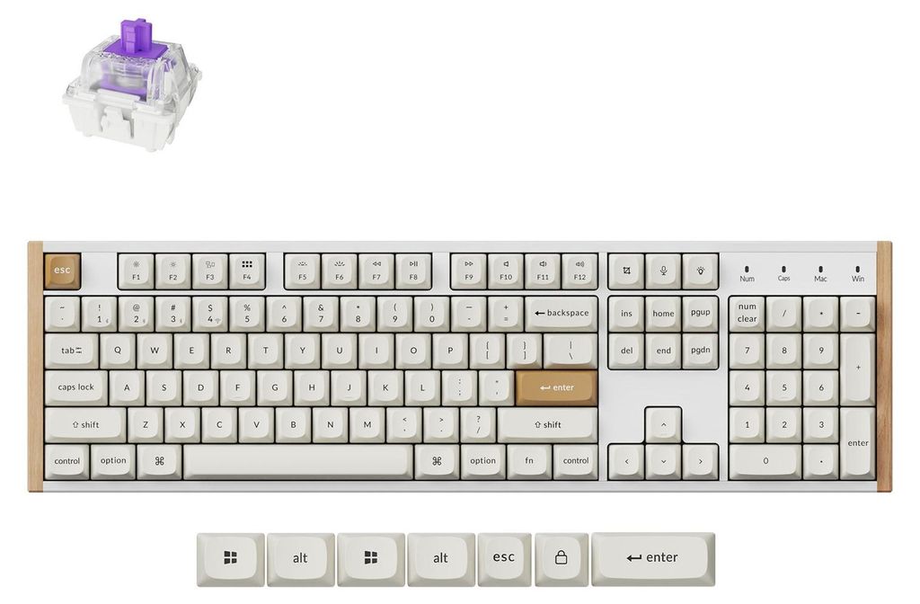 Keychron K10 HE, Káblový a bezdrôtový, USB + RF Wireless + Obrázok produktu 