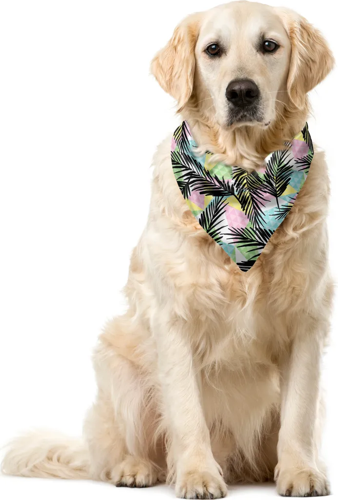 Bandana Pet ABAKUHAUS 40x40cm - Design Palme Tropicali e Geometrie