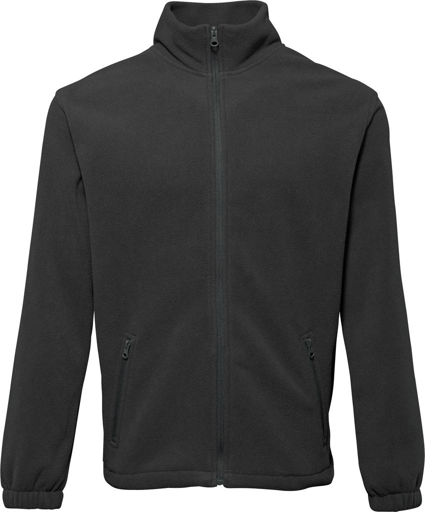 2786 Herren Fleece-Jacke mit durchgehendem Reißverschluss RW2506 (Xsmall) (Schwarz)