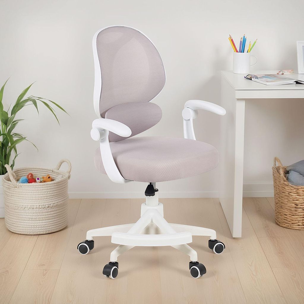 Schreibtischstuhl ISLA mit Fußstütze, Grau – ergonomischer Produktbild 