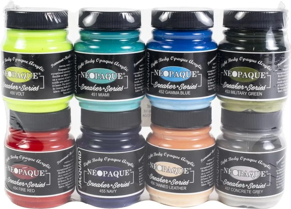 Peinture textile Jacquard Sneaker Set Neopaque : 8 couleurs pour cuir