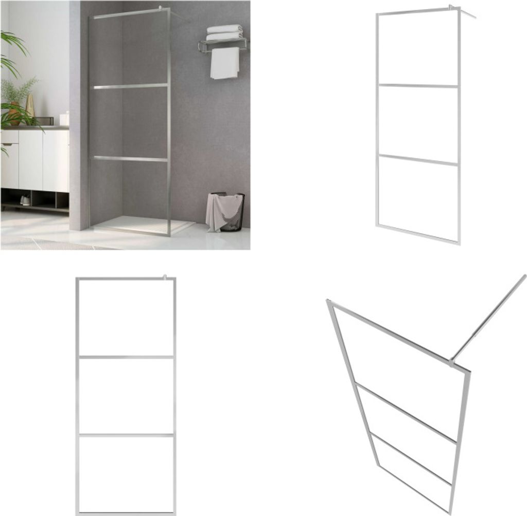 vidaXL Duschwand für Begehbare Dusche mit Klarem ESG Glas 80x195 cm - Duschwand - Duschwände - Begehbare Dusche - Begehbare Duschen