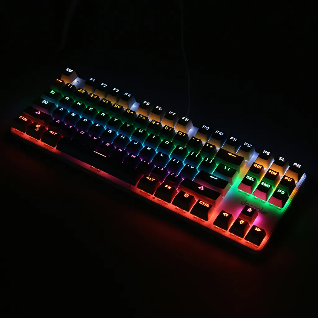 Clavier mécanique 87 touches docooler interrupteur bleu et rétroéclairé - 13