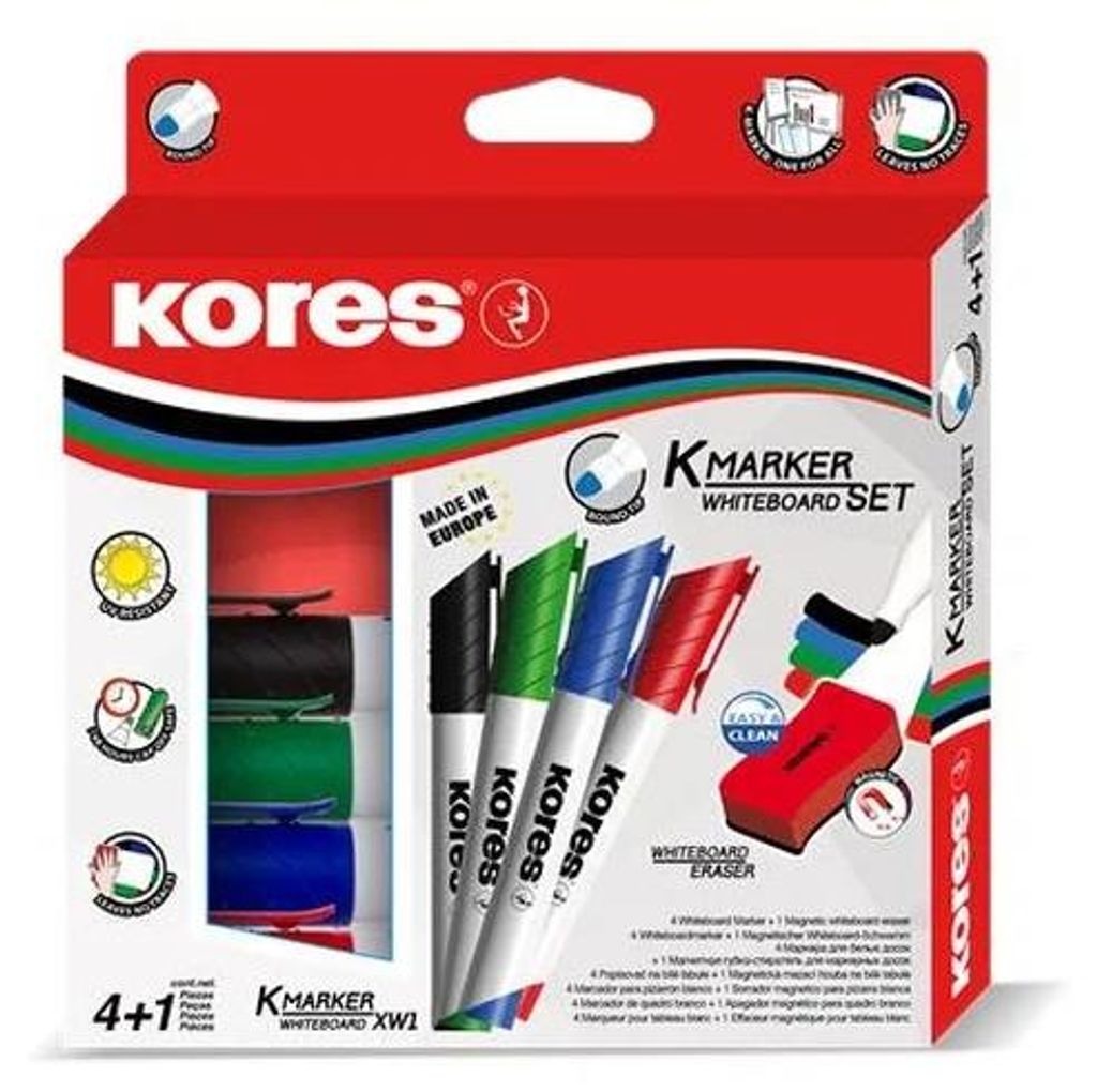 Kores M20863, 4 szt., Czarny, Niebieski, Zielony, Czerwony, Zdjęcie produktu 