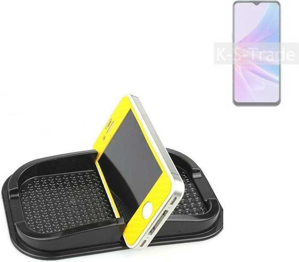 K-S-Trade Auto Anti Rutsch Matte Smartphone-Halter kompatibel mit Oppo A58 5G Haft Pad Armaturenbrett Handy-Halterung Silikon